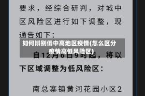 如何辨别低中高地区疫情(怎么区分疫情高低风险区)
