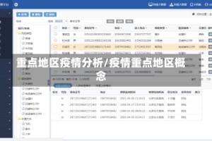 重点地区疫情分析/疫情重点地区概念
