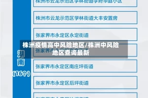 株洲疫情高中风险地区/株洲中风险地区查询最新
