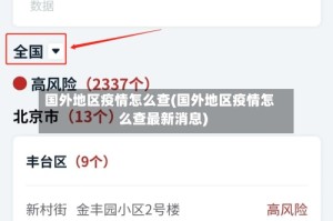 国外地区疫情怎么查(国外地区疫情怎么查最新消息)