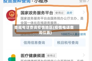 查询电话查询疫情地区(疫情电话查询位置)