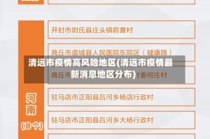清远市疫情高风险地区(清远市疫情最新消息地区分布)