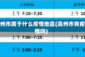 高州市属于什么疫情地区(高州市有疫情吗)