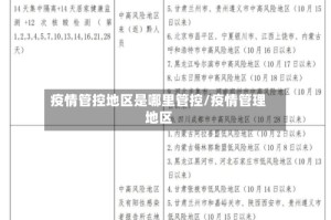 疫情管控地区是哪里管控/疫情管理地区