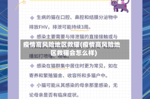 疫情高风险地区救猫(疫情高风险地区救猫会怎么样)