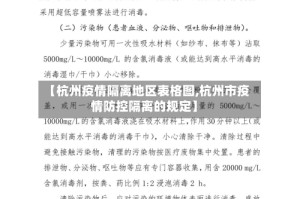 【杭州疫情隔离地区表格图,杭州市疫情防控隔离的规定】