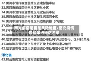 南充疫情是否是风险地区/南充疫情风险等级地区名单