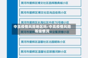 中高疫情风险地区吗/中高疫情风险等级情况