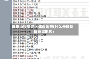 非重点疫情地区都有哪些(什么是非疫情重点地区)