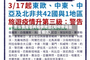 怎么查是否有疫情地区(如何查询是否疫区)
