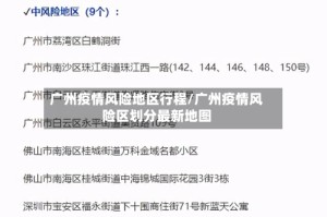广州疫情风险地区行程/广州疫情风险区划分最新地图
