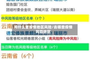 用什么查疫情地区风险/去哪查疫情风险地区