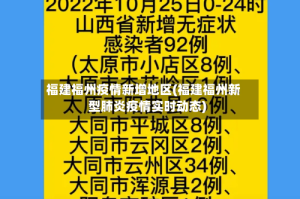 福建福州疫情新增地区(福建福州新型肺炎疫情实时动态)