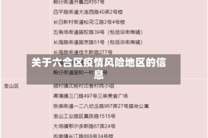 关于六合区疫情风险地区的信息