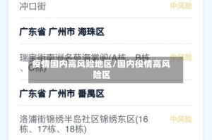 疫情国内高风险地区/国内役情高风险区