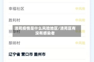 清苑疫情是什么风险地区/清苑区有没有感染者