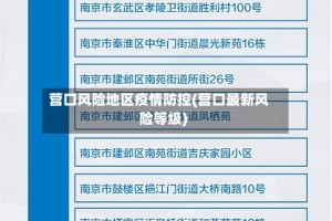 营口风险地区疫情防控(营口最新风险等级)
