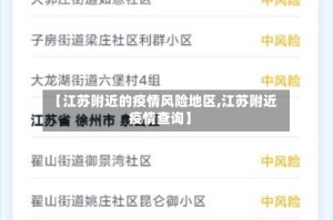 【江苏附近的疫情风险地区,江苏附近疫情查询】