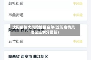 沈阳疫情大风险地区名单(沈阳疫情风险区域划分最新)