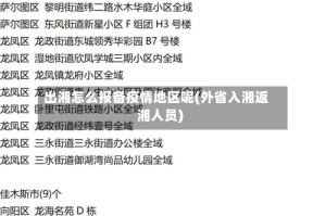 出湘怎么报备疫情地区呢(外省入湘返湘人员)