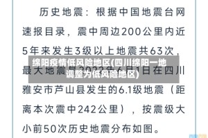 绵阳疫情低风险地区(四川绵阳一地调整为低风险地区)