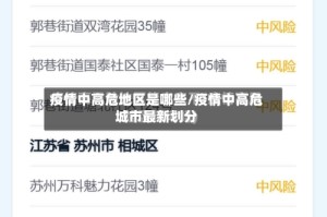 疫情中高危地区是哪些/疫情中高危城市最新划分