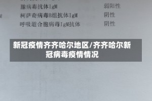 新冠疫情齐齐哈尔地区/齐齐哈尔新冠病毒疫情情况