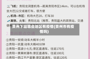 贵州下辖哪些地区有疫情(贵州市有疫情吗)