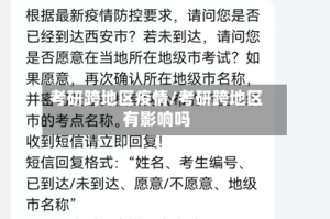 考研跨地区疫情/考研跨地区有影响吗