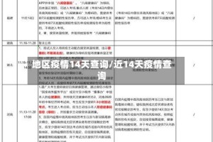 地区疫情14天查询/近14天疫情查询