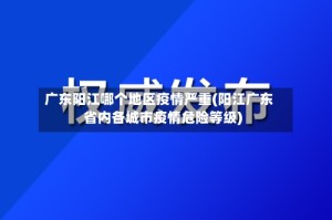 广东阳江哪个地区疫情严重(阳江广东省内各城市疫情危险等级)