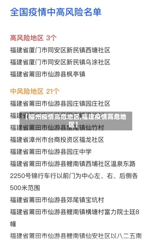 【福州疫情高危地区,福建疫情高危地区】-第1张图片