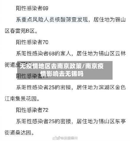无疫情地区去南京政策/南京疫情影响去无锡吗-第1张图片