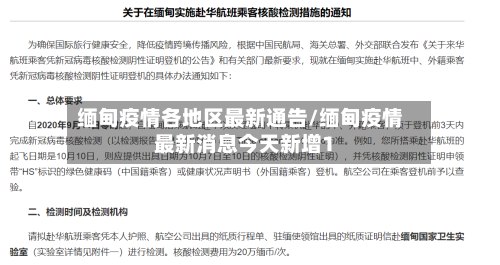 缅甸疫情各地区最新通告/缅甸疫情最新消息今天新增1-第1张图片