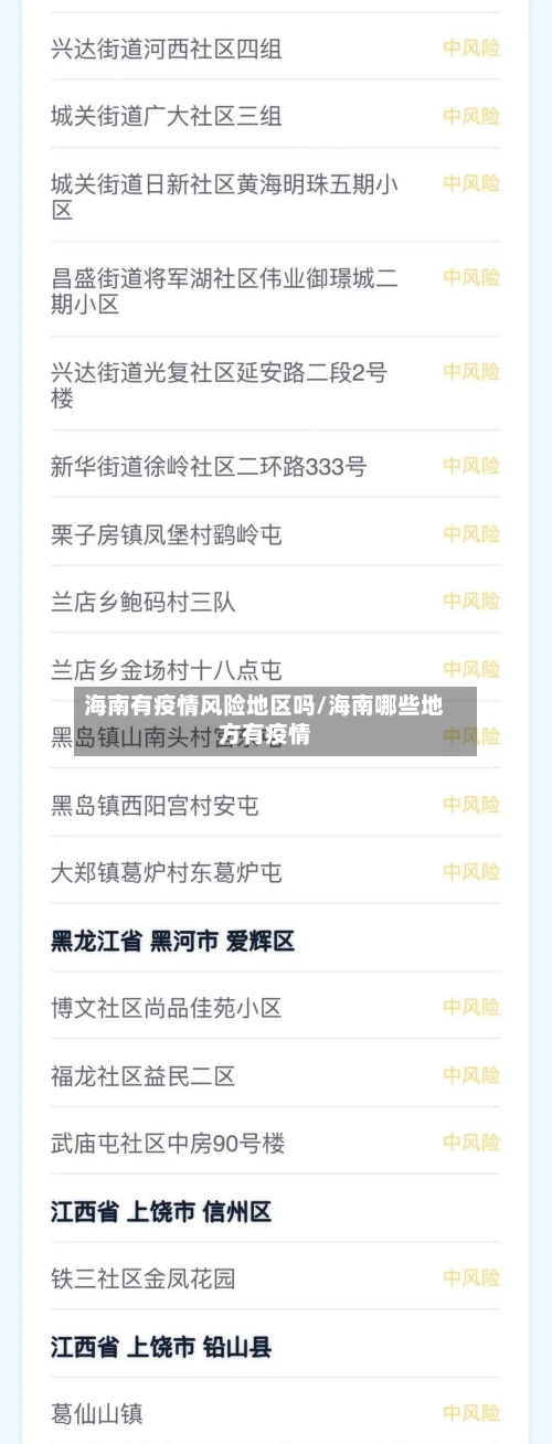 海南有疫情风险地区吗/海南哪些地方有疫情-第1张图片