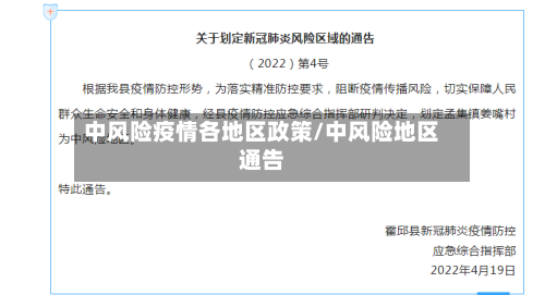 中风险疫情各地区政策/中风险地区通告-第1张图片