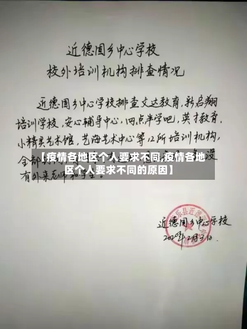 【疫情各地区个人要求不同,疫情各地区个人要求不同的原因】-第1张图片