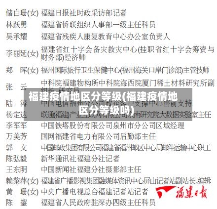 福建疫情地区分等级(福建疫情地区分等级吗)-第2张图片