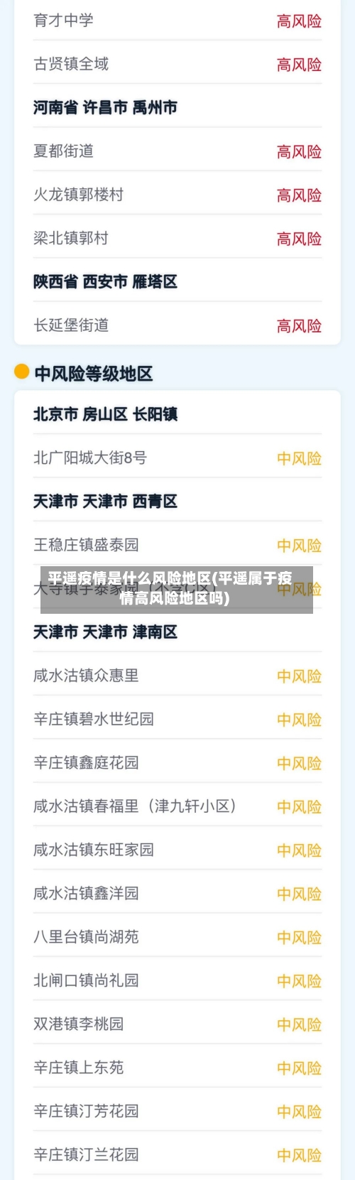 平遥疫情是什么风险地区(平遥属于疫情高风险地区吗)-第1张图片