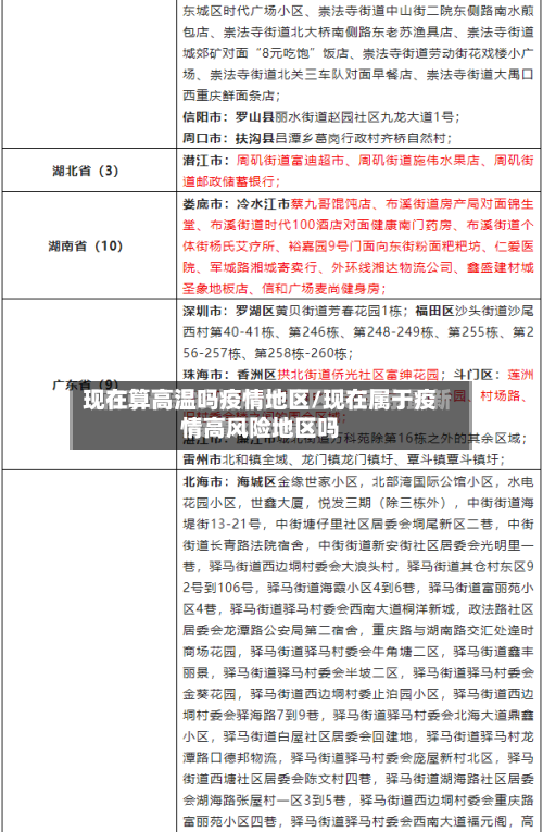现在算高温吗疫情地区/现在属于疫情高风险地区吗-第1张图片