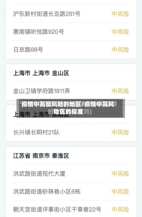 疫情中高度风险的地区/疫情中高风险区的标准-第2张图片