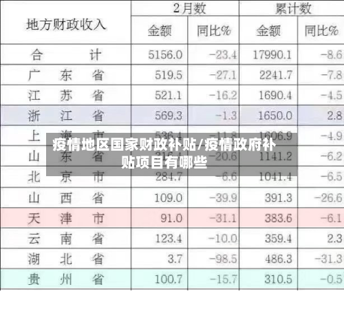 疫情地区国家财政补贴/疫情政府补贴项目有哪些-第1张图片