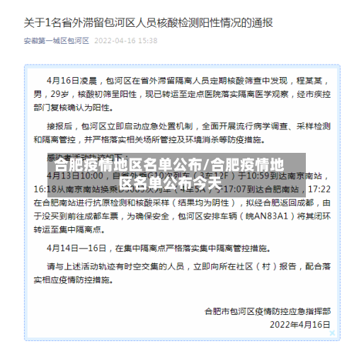 合肥疫情地区名单公布/合肥疫情地区名单公布今天-第1张图片