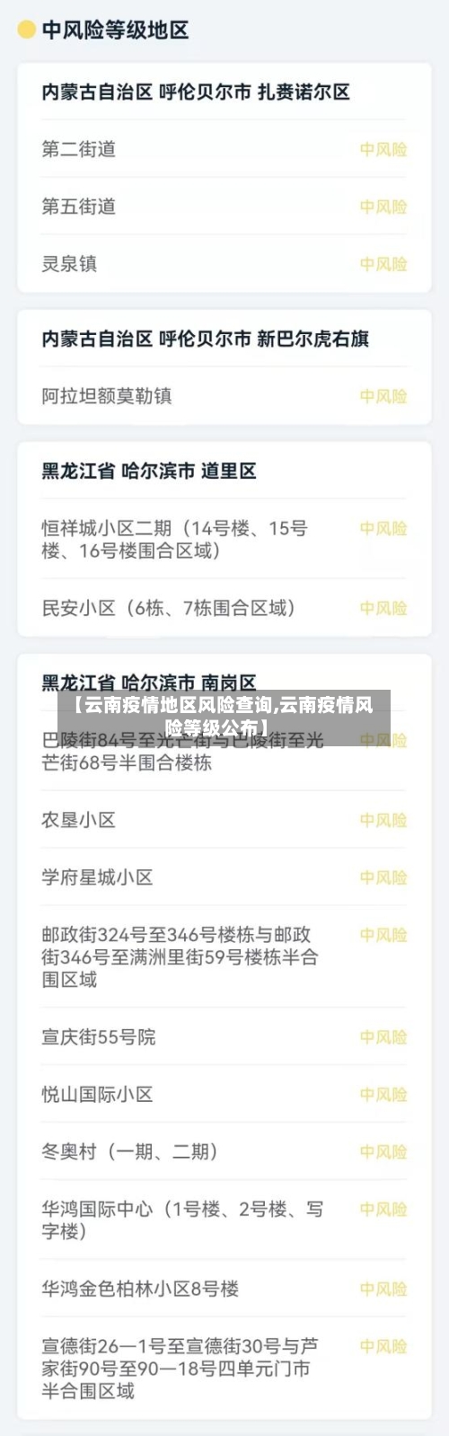 【云南疫情地区风险查询,云南疫情风险等级公布】-第1张图片