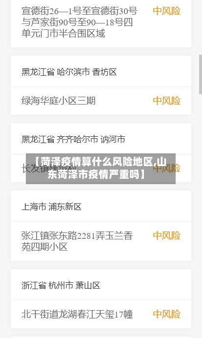 【菏泽疫情算什么风险地区,山东菏泽市疫情严重吗】-第2张图片