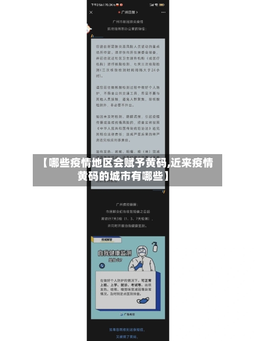 【哪些疫情地区会赋予黄码,近来疫情黄码的城市有哪些】-第1张图片